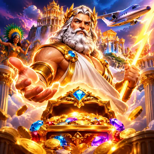 Tela do slot Gates of Olympus com multiplicadores de Zeus